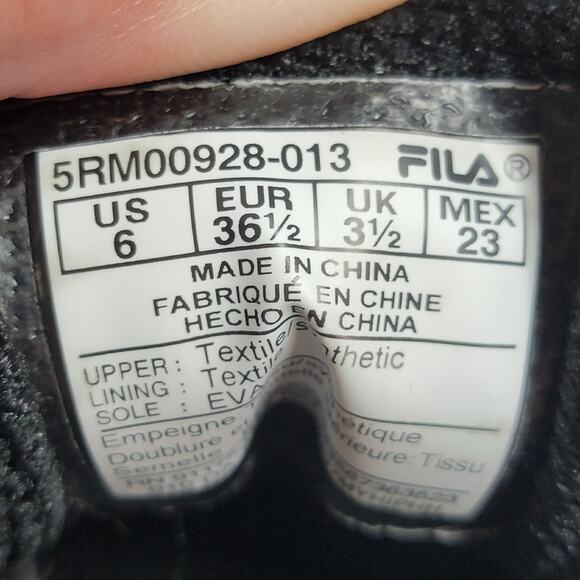 Fila Memory Speedstride 4 5RM00928-013 Running Sneakers Black Women's Size 6 - Picture 7 of 7